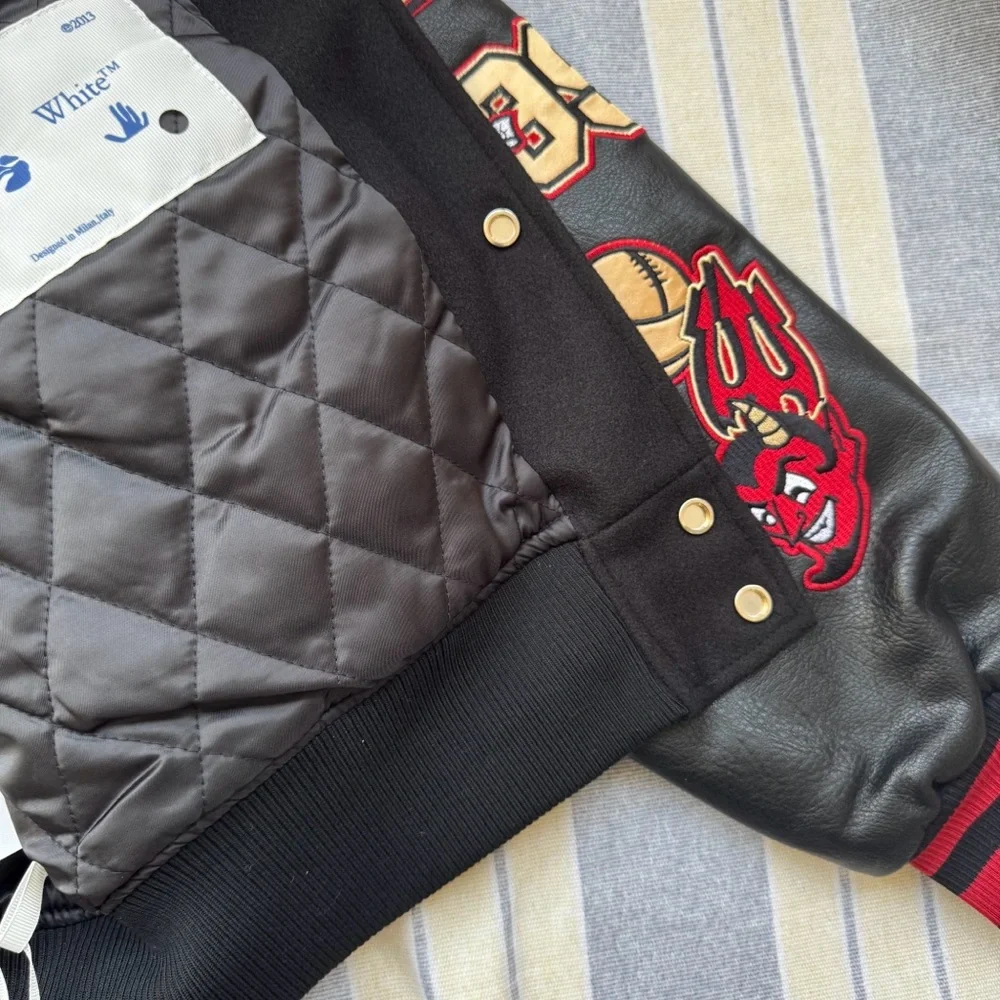 Off-White x AC Milan 125th Anniversary Embroidered Varsity Jacket - Picture 7 of 11